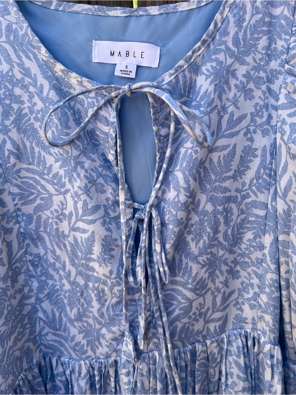 👗Mable Light Blue Floral Tie-Front Midi Dress - Picture 7 of 10